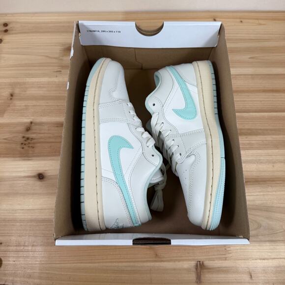 Air Jordan 1 Low Retro Sneakers Nike Sail Igloo Blue DC0774-134 Women's Size 7.5 - Picture 2 of 10